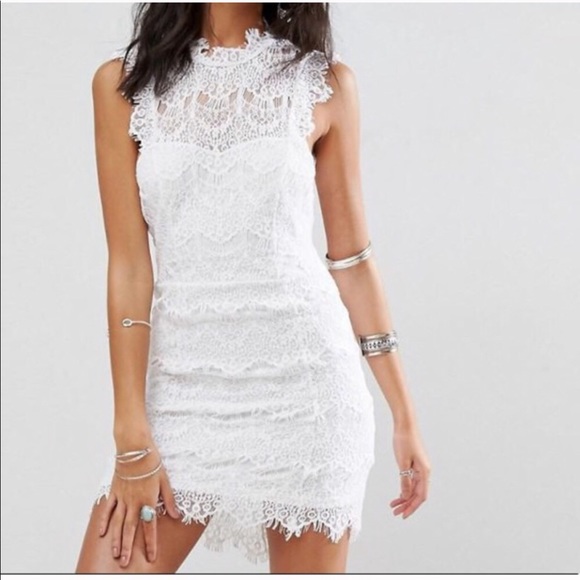 FREE PEOPLE White Lace Open Back Dress Sm ‼️NWT‼️ - Picture 2 of 8